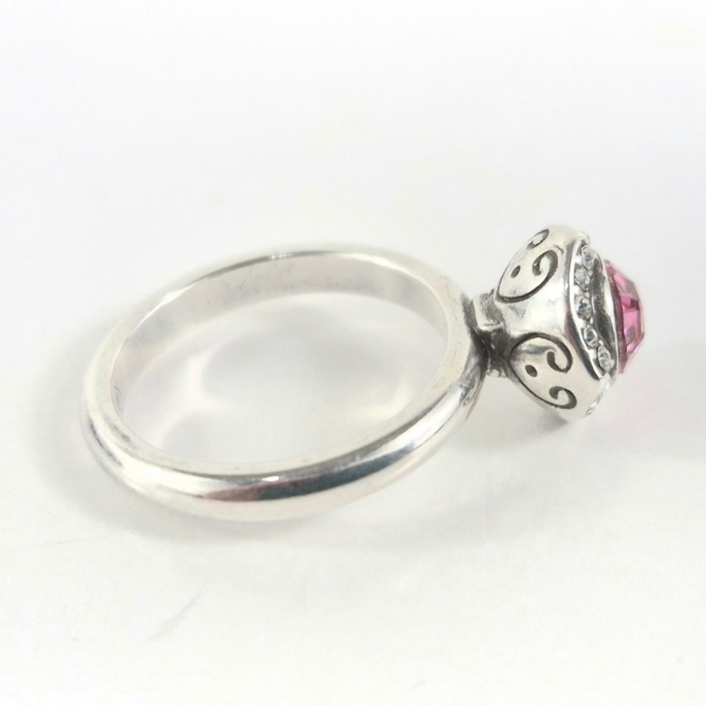 Sz 7.75 Brighton Romantica Collection Pink Crystal Ring - Picture 6 of 10